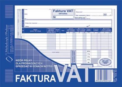MP FAKTURA VAT A5 NETTO TYP 103-3E